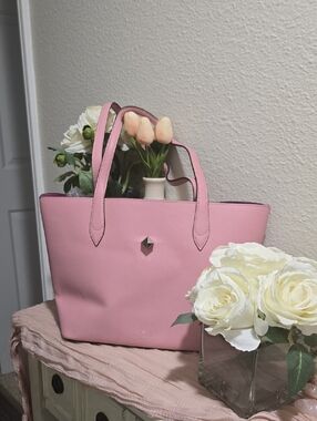 kate spade KACI Pink Leather Flower-Accent Tote